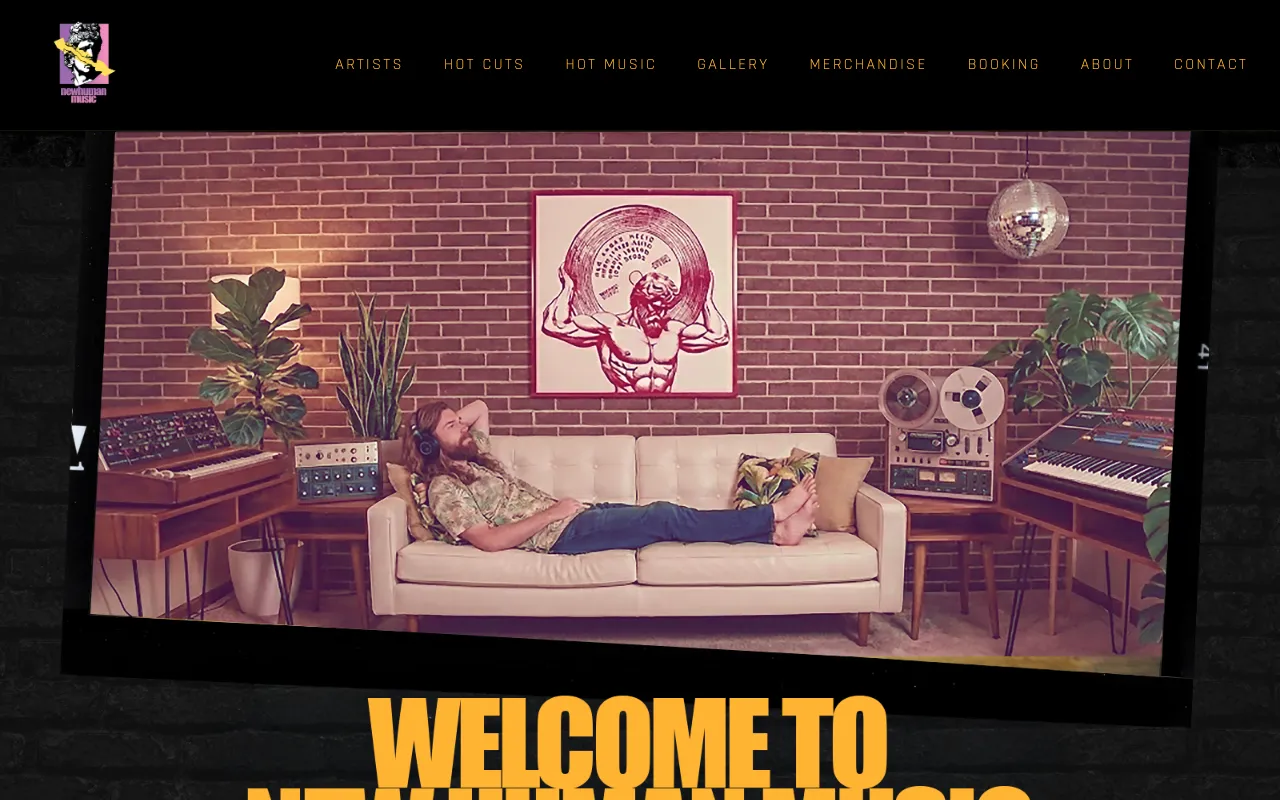 New Human Music — Record label platform with artist roster, releases, and booking system