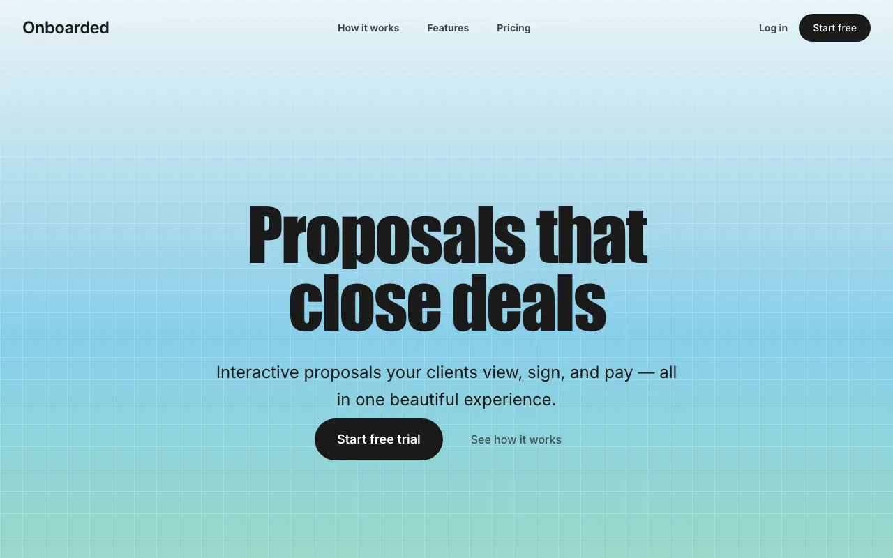 Onboarded — Interactive proposal platform